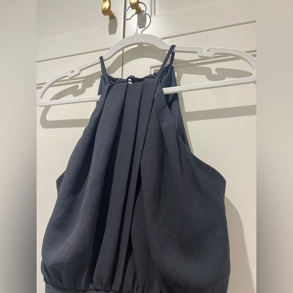 Dotti Dark Navy Chiffon Tulip Hem Evening Dress - Picture 4 of 6